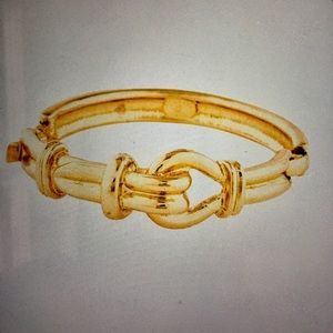 Sold KENNETH JAY LANE Gold Knot Buckle Bracelet